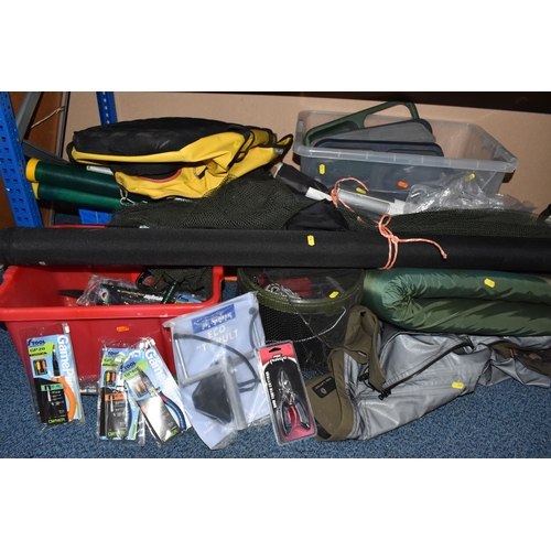 820 - THREE BOXES AND LOOSE FISHING EQUIPMENT to include a box of various packaged items to include 'Kruis... 