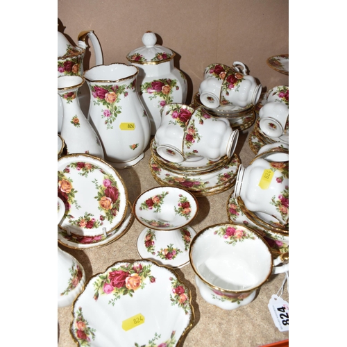 824 - A LARGE COLLECTION OF ROYAL ALBERT 'OLD COUNTRY ROSES' TEA, COFFEE, AND DINNER WARES to include a sa... 