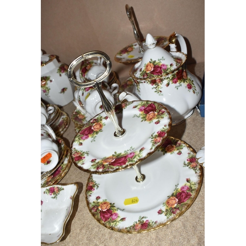 824 - A LARGE COLLECTION OF ROYAL ALBERT 'OLD COUNTRY ROSES' TEA, COFFEE, AND DINNER WARES to include a sa... 