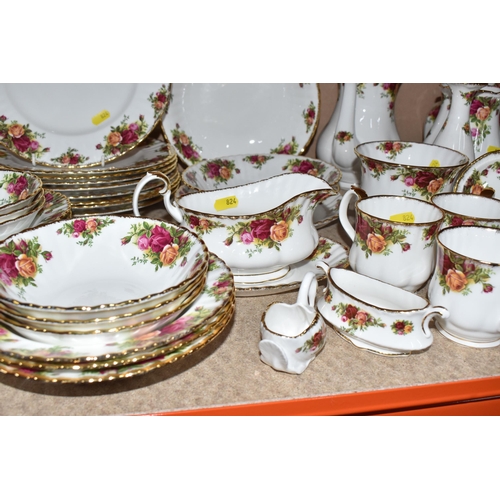 824 - A LARGE COLLECTION OF ROYAL ALBERT 'OLD COUNTRY ROSES' TEA, COFFEE, AND DINNER WARES to include a sa... 