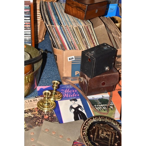 829 - FOUR BOXES AND LOOSE MISCELLANEOUS ITEMS to include a box of assorted LPS to include mostly classica... 