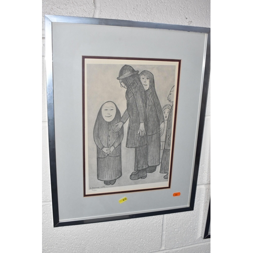 830 - L.S. LOWRY ( 1887-1976) 'FAMILY DISCUSSION', A LIMITED EDITION PRINT, depicting a mother, father and... 