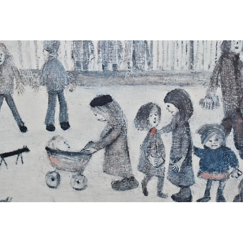 831 - L.S. LOWRY ( 1887-1976) 'THE PARK', A LIMITED EDITION PRINT, a group of figures in a park are depict... 