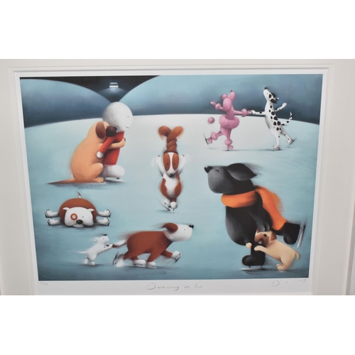 842 - DOUG HYDE (BRITISH 1972) 'DANCING ON ICE', an artist proof print of ice skating dogs, 39/40, signed ... 