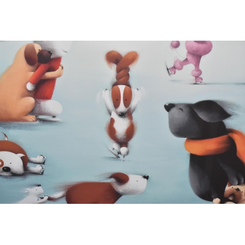 842 - DOUG HYDE (BRITISH 1972) 'DANCING ON ICE', an artist proof print of ice skating dogs, 39/40, signed ... 