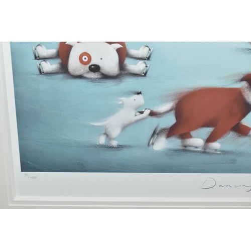 842 - DOUG HYDE (BRITISH 1972) 'DANCING ON ICE', an artist proof print of ice skating dogs, 39/40, signed ... 