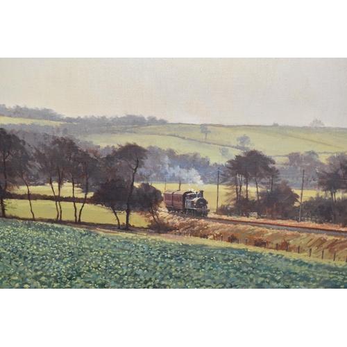 846 - PETER OWEN JONES (1933-1993) ' SPRING GREENS AT IRIDGEHAY - WORKSWORTH BRANCH), a steam locomotive i... 