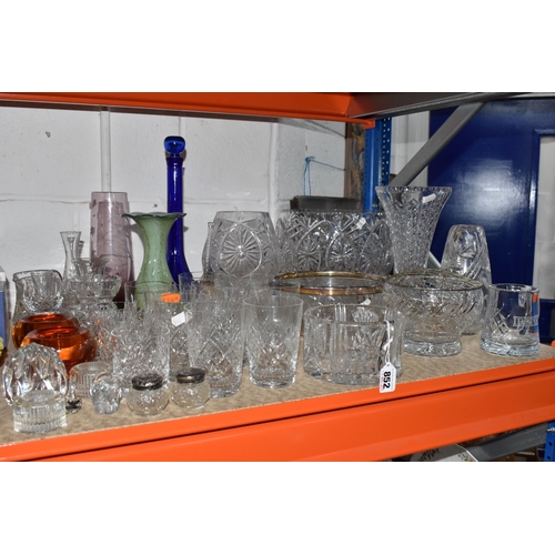 852 - A GROUP OF GLASS WARES, approximately thirty eight pieces, to include a Waterford Crystal 'Millenniu... 