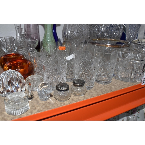 852 - A GROUP OF GLASS WARES, approximately thirty eight pieces, to include a Waterford Crystal 'Millenniu... 