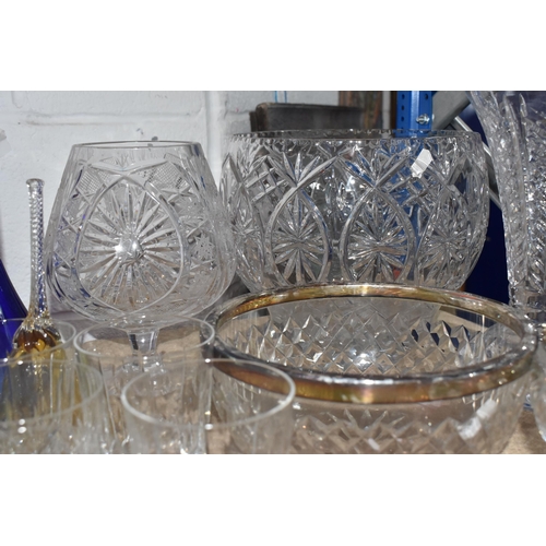 852 - A GROUP OF GLASS WARES, approximately thirty eight pieces, to include a Waterford Crystal 'Millenniu... 