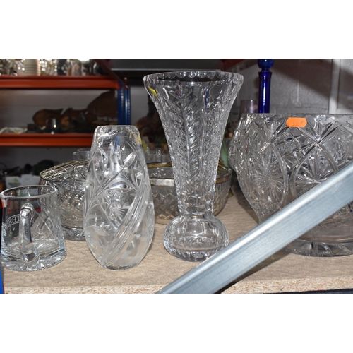 852 - A GROUP OF GLASS WARES, approximately thirty eight pieces, to include a Waterford Crystal 'Millenniu... 