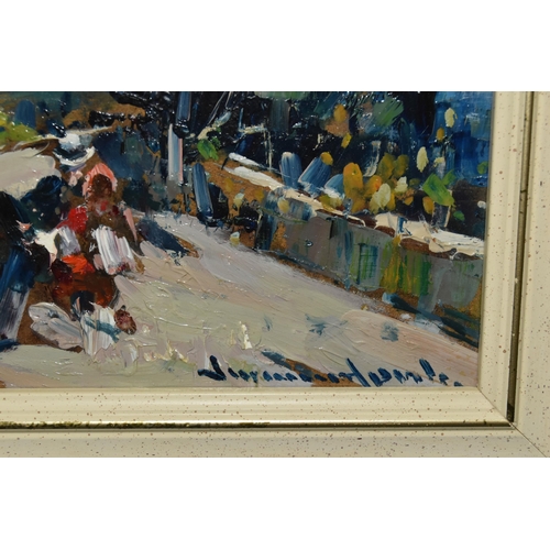 780 - VINCENZO APRILE (ITALY 1952) TWO CONTEMPORARY IMPRESSIONIST STYLE PICTURES, comprising 'Sun Terrace,... 