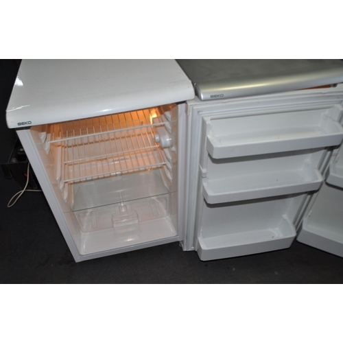 64 - A BEKO LA85W UNDER COUNTER FRIDGE width 55cm, depth 55cm, height 85cm (PAT pass and working at 2 deg... 