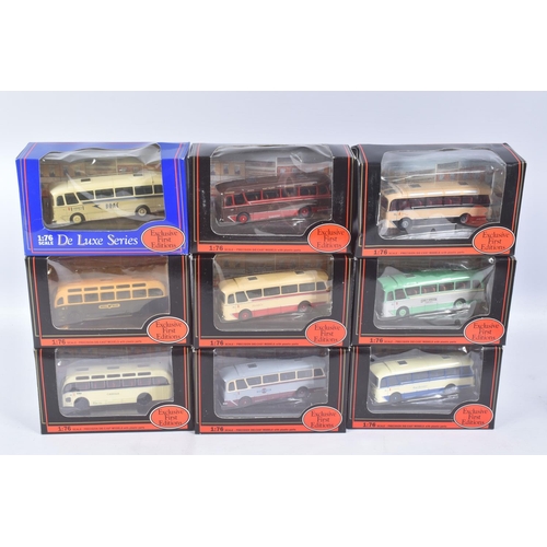 14 - A COLLECTION OF BOXED EXCLUSIVE FIRST EDITIONS DIECAST MODEL COACHES, thirty two models in total, al... 