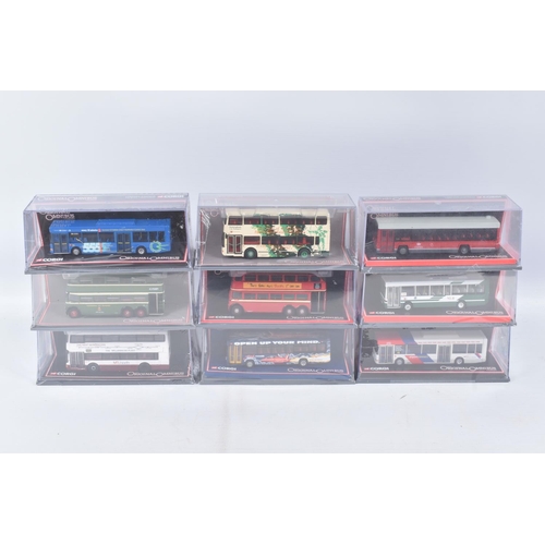 20 - A QUANTITY OF ASSORTED CORGI CLASSICS OOC BUS MODELS, assorted models from various eras and parts of... 