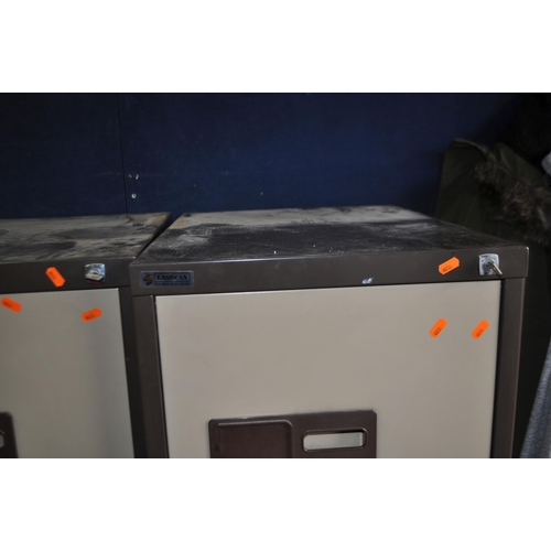 61 - TWO VINTAGE 'EASISCAN' FILING CABINETS with four drawers, lock and key to each, width 47cm, depth 62... 