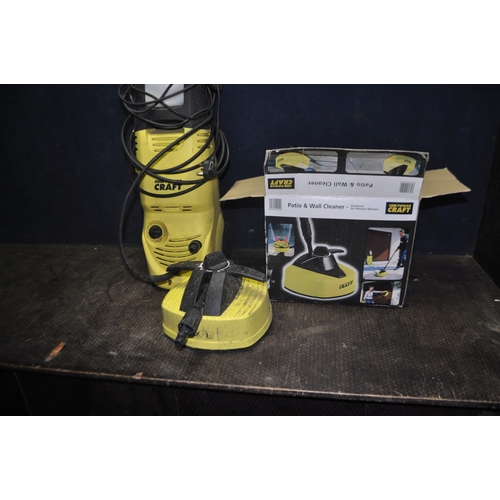 73 - A POWERCRAFT PRESSURE WASHER with one lance, three extension, car brush, four nozzles and a patio he... 