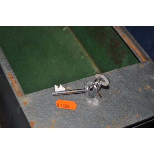 74 - A CHURCHILL 'TREASURE CHEST' FLOOR SAFE with two keys, outer width 39cm, fitting width 36cm, depth 2... 