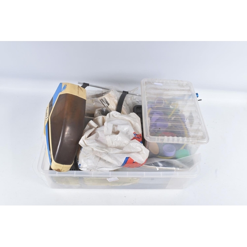 174 - SIX TRAYS CONTAINING RC HELICOPTER PARTS including nose cones, tail rods, rotors, engine parts, manu...