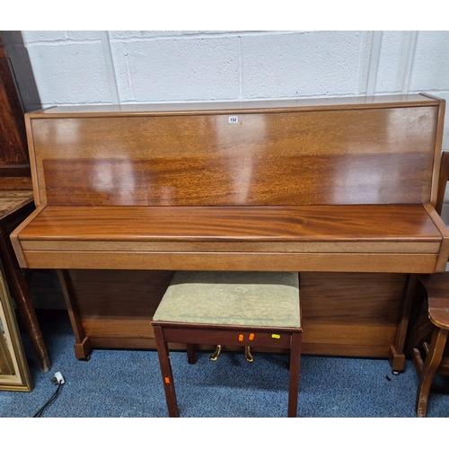 152 - CHAPPELL, A MAHOGANY CASED UPRIGHT PIANO, serial number to reverse 88204, with a hinged lid and key ... 