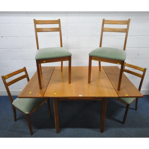 153 - A LATE 20TH CENTURY DRAW LEAF DINING TABLE, extended length 150cm x 90cm squared x height 74cm, alon... 