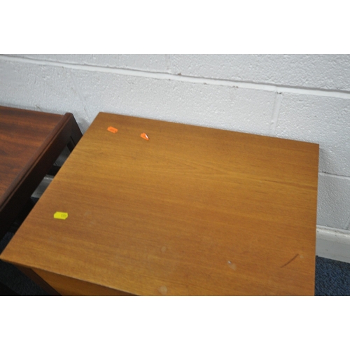 159 - G PLAN, A MID-CENTURY TEAK NEST OF THREE TABLES, largest table width 53cm x depth 44cm x height 40cm... 