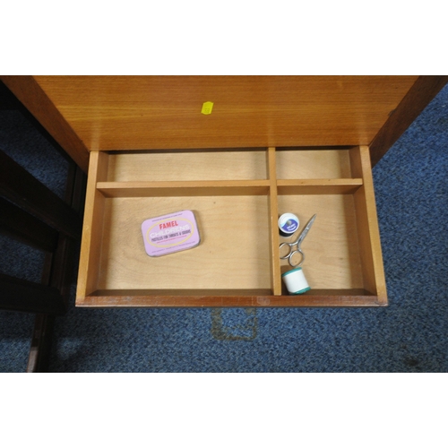 159 - G PLAN, A MID-CENTURY TEAK NEST OF THREE TABLES, largest table width 53cm x depth 44cm x height 40cm... 