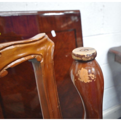 166 - A REPRODUCTION MAHOGANY TWIN PEDESTAL DINING TABLE, with one additional leaf, each leg with brass ca... 