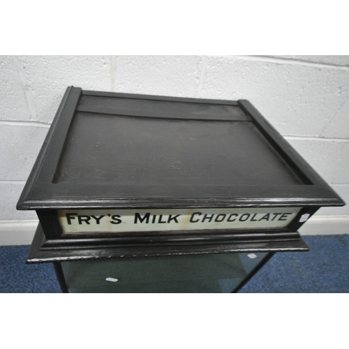 171 - J S FRY & SONS Ltd, AN EBONISED COUNTER TOP CABINET FOR FRY'S MILK CHOCOLATE, the rear door enclosin... 