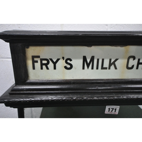 171 - J S FRY & SONS Ltd, AN EBONISED COUNTER TOP CABINET FOR FRY'S MILK CHOCOLATE, the rear door enclosin... 