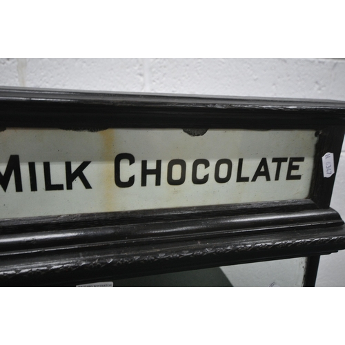 171 - J S FRY & SONS Ltd, AN EBONISED COUNTER TOP CABINET FOR FRY'S MILK CHOCOLATE, the rear door enclosin... 