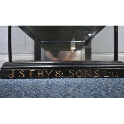 171 - J S FRY & SONS Ltd, AN EBONISED COUNTER TOP CABINET FOR FRY'S MILK CHOCOLATE, the rear door enclosin... 
