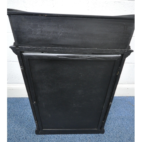 171 - J S FRY & SONS Ltd, AN EBONISED COUNTER TOP CABINET FOR FRY'S MILK CHOCOLATE, the rear door enclosin... 