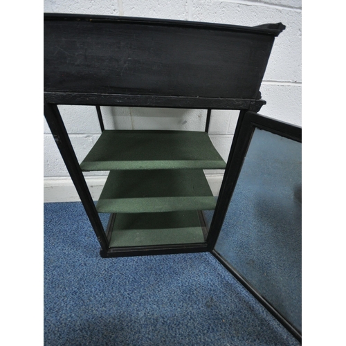 171 - J S FRY & SONS Ltd, AN EBONISED COUNTER TOP CABINET FOR FRY'S MILK CHOCOLATE, the rear door enclosin... 