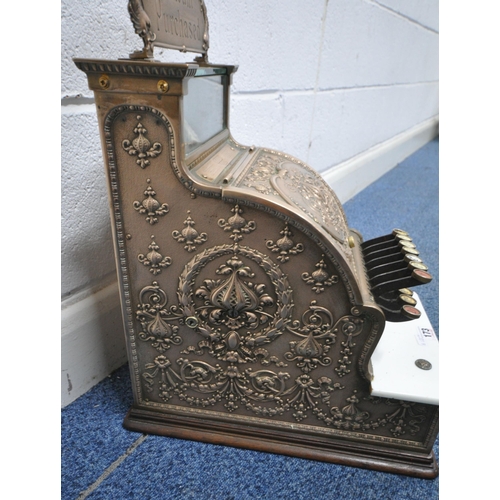 173 - NATIONAL CASH REGISTER Co, DAYTON, OHIO, U.S.A, A BRASS CASH REGISTER, of smaller proportions, with ... 