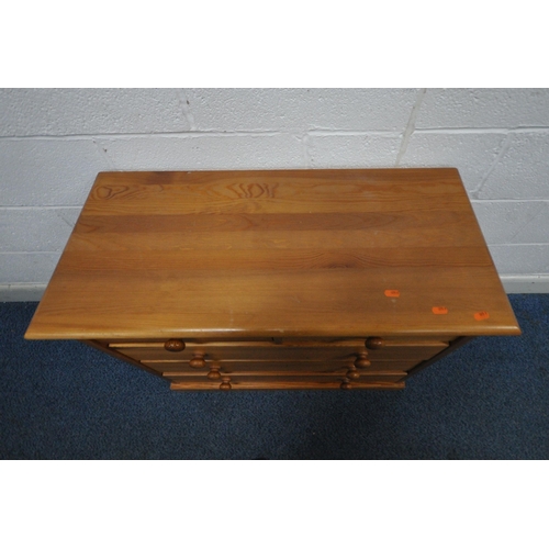 175 - A MODERN PINE CHEST OF TWO SHORT OVER THREE LONG DRAWERS, width 84cm x depth 39cm x height 76cm, con... 