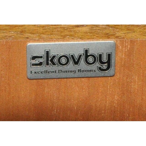 178 - SKOVBY, A MID-CENTURY TEAK SIDEBOARD, with overhanding ends, fitted with five drawers, flanked by tw... 