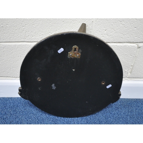 193 - ANDRE WALLACE, A BRONZE EFFECT 'THE JOKER' WALL HANGING WATER FOUNTAIN, disk diameter 49cm x width 5... 