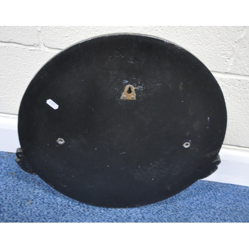 194 - ANDRE WALLACE, A BRONZE EFFECT 'CLOWN' WALL HANGING SUN DIAL, disk diameter 49cm x width 54cm x dept... 
