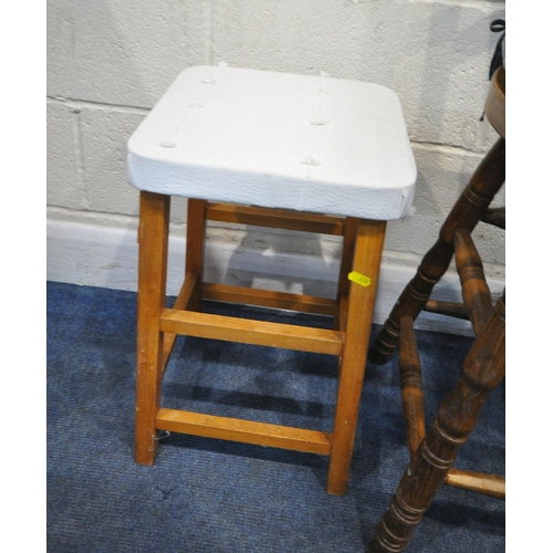 199 - A SELECTION OF OCCASIONAL FURNITURE, to include a drop leaf table, with two drawers, an oak nest of ... 