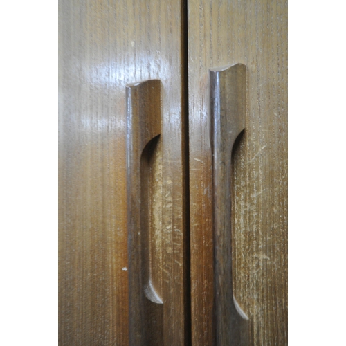 203 - A MID-CENTURY AVALON TEAK FOUR PIECE BEDROOM SUITE, comprising a double door wardrobe, width 122cm x... 
