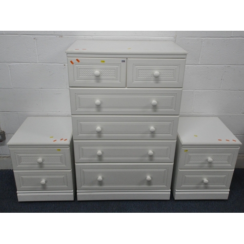 144 - ALSTONS FURNITURE, A MODERN WHITE CHEST OF TWO SHORT OVER FOUR LONG DRAWERS, width 77cm x depth 44cm... 