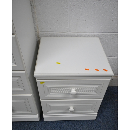 144 - ALSTONS FURNITURE, A MODERN WHITE CHEST OF TWO SHORT OVER FOUR LONG DRAWERS, width 77cm x depth 44cm... 