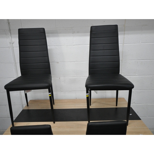147 - A MODERN RECTANGULAR DINING TABLE, with a central strip, length 139cm x depth 80cm x height 75cm, al... 