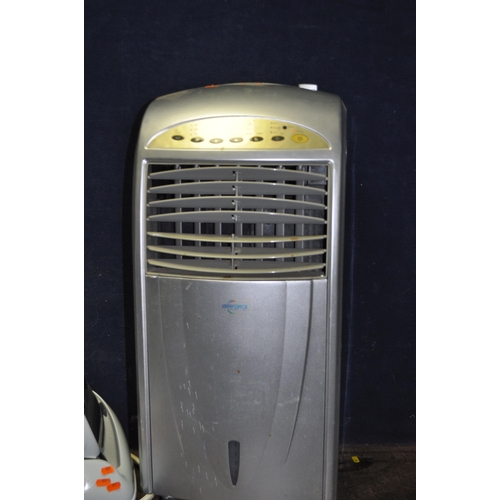 87 - A SAMSUNG LE22A455C1D 22in TV, with remote, an Airforce air cooler and a Morphy Richards Steam iron ... 