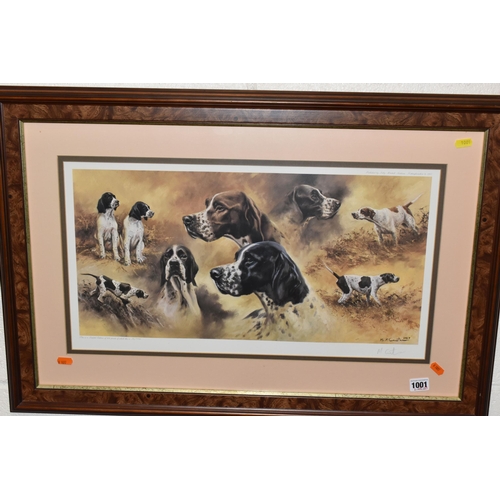 1001 - A QUANTITY OF PICTURES AND PRINTS ETC, to include a signed  Mick Cawston limited edition print of wo... 