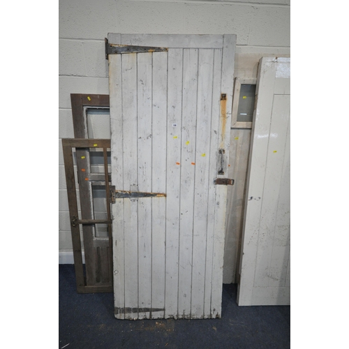 198 - TEN DOORS, varying in size and style, some painted, condition report: cannot guarantee the integrity... 