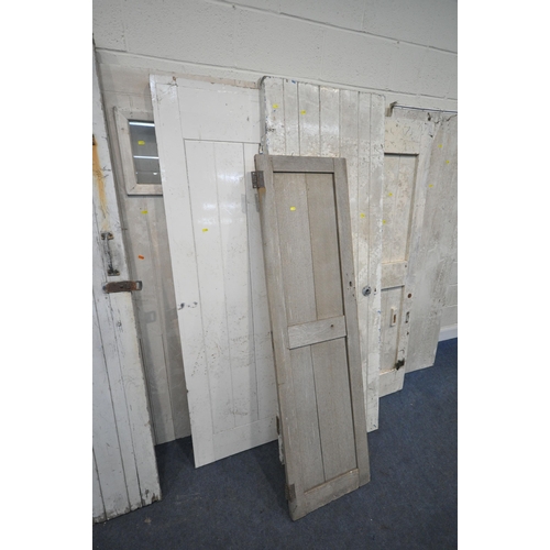 198 - TEN DOORS, varying in size and style, some painted, condition report: cannot guarantee the integrity... 