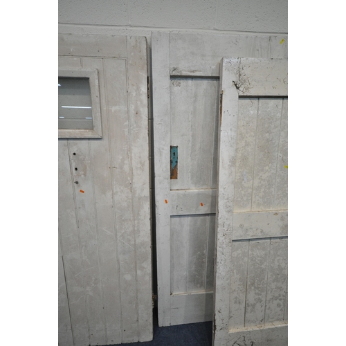 198 - TEN DOORS, varying in size and style, some painted, condition report: cannot guarantee the integrity... 