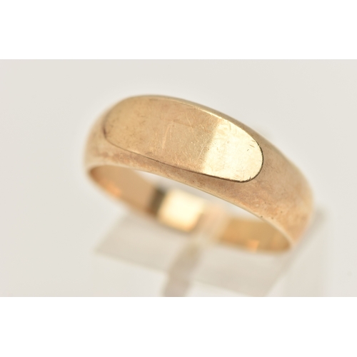424 - A GENTS 9CT GOLD SIGNET RING, polished design, hallmarked 9ct Sheffield, ring size S 1/2 leading edg... 